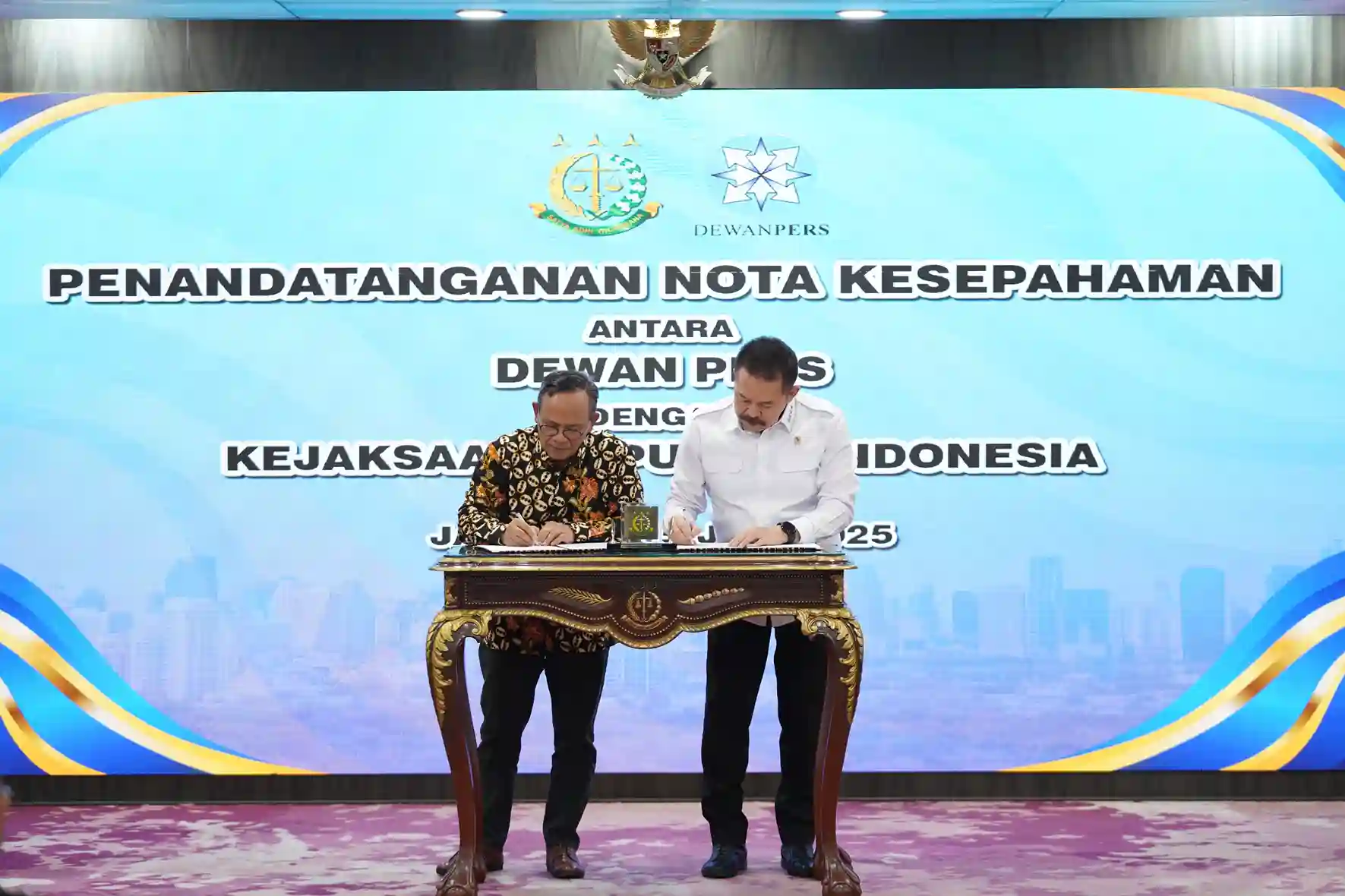 Kejaksaan RI dan Dewan Pers Teken MoU tentang Penegakan Hukum dan Kemerdekaan Pers
